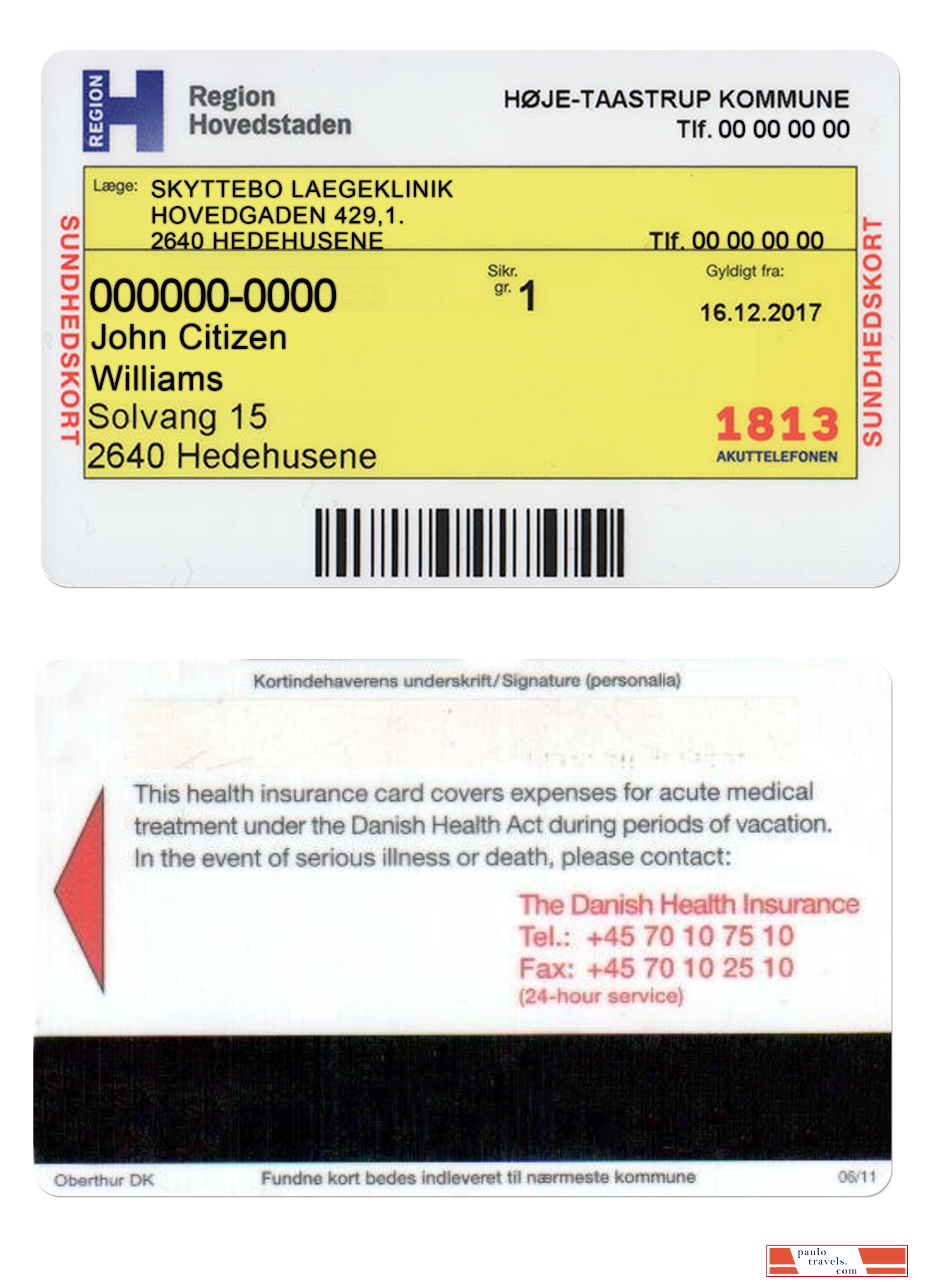 DENMARK health insurance card